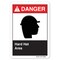 Signmission ANSI Danger Sign, Hard Hat Area, 10in X 7in Rigid Plastic, 7" H, 10" W, Landscape OS-DS-P-710-L-19855 - alternate 1